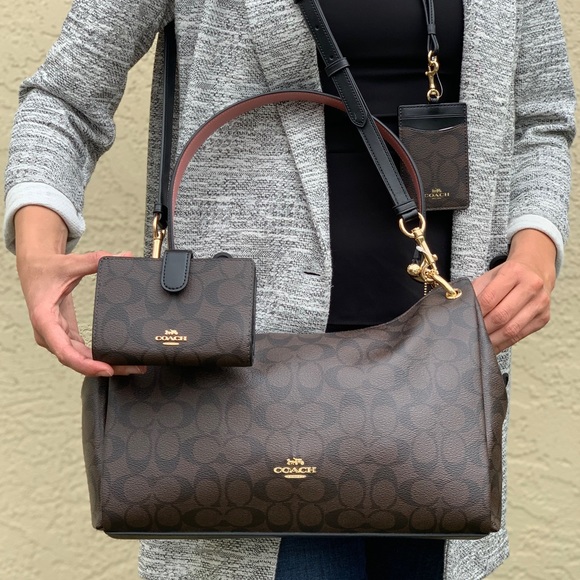 Coach Handbags - COACH Signature Mia Shoulder / Crossbody Bag Set